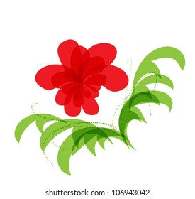 Red flower abstract decoration vector