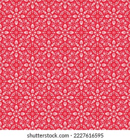 flor roja línea abstracta y tela de forma fondo de patrón étnico abstracto, ilustración perfecta de la moda decoración textil colorida.