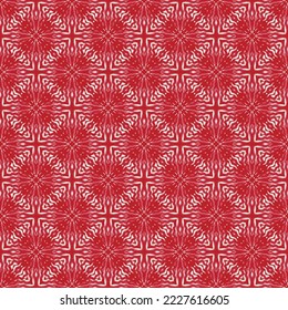 flor roja línea abstracta y tela de forma fondo de patrón étnico abstracto, ilustración perfecta de la moda decoración textil colorida.