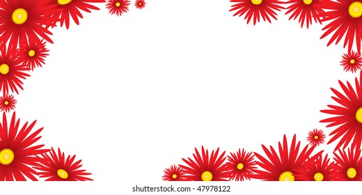 red flower banner background