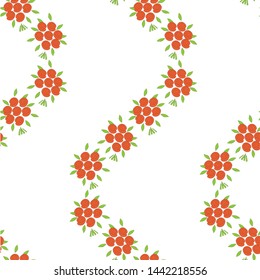 Red flower bouquet seamless pattern flat design element stock vector illustration for web for print