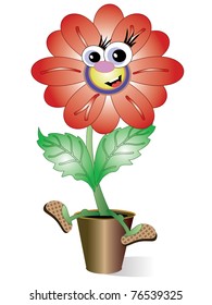 Red flower cartoon