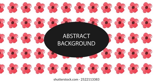 red flower cartoon pattern isolated on white background