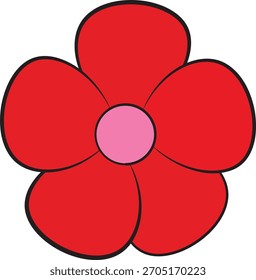Rote Blume Clip Art Vektor