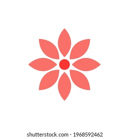 Red Flower Conceptual Icon Vector Design eps10