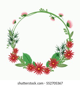 red flower crown leaf delicate ornament