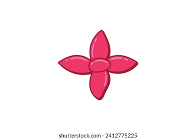 Red Flower Decor Sticker Design