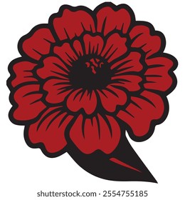 Red flower design abstract background