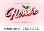 Red flower editable vector text effect, with modern elegant concept