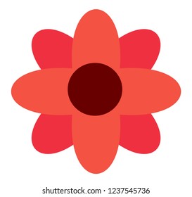 Red Flower flat icon, plant & nature, chamomile sign, a colorful solid pattern on a white background vector