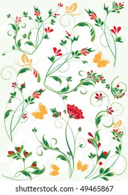 Red flower. Floral background.