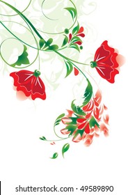 Red flower. Floral background