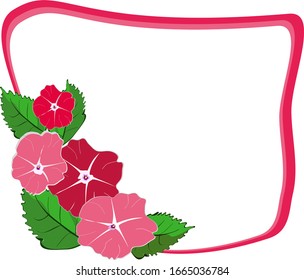 Red flower frame vector frames decorated 