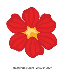 Elementos de Plantilla de diseño de Ilustración vectorial de cabeza de flor roja, aislados sobre fondo blanco, Imagen decorativa floral, decoración floral abstracta