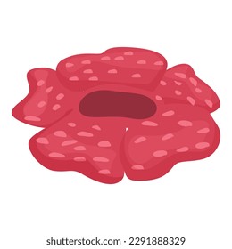 Red flower icon cartoon vector. Tropical jungle. Asian world