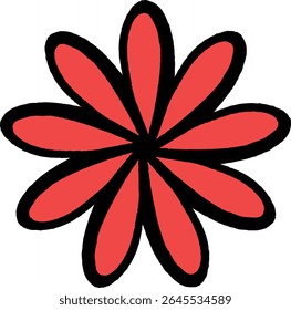 red flower icon clip art