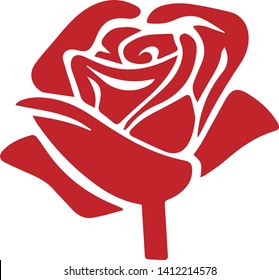 Red flower icon flat style isolated on white 