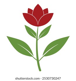 Elemento gráfico de ilustração de flor vermelha.  