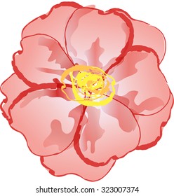 Red flower imitation watercolor