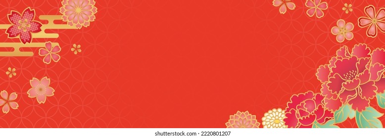 Red Flower Japanese Pattern Backgrounds Web graphics