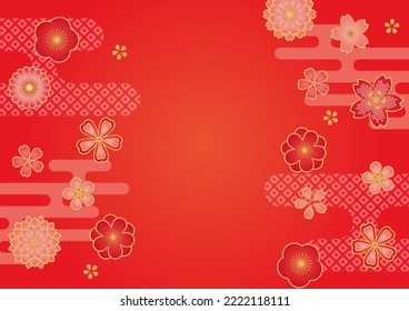 Red Flower Japanese Pattern Backgrounds Web graphics