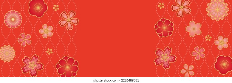 Red Flower Japanese Pattern Backgrounds Web graphics