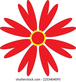 red flower japanese style decoration
