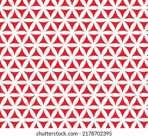 red flower of life seamless vector pattern