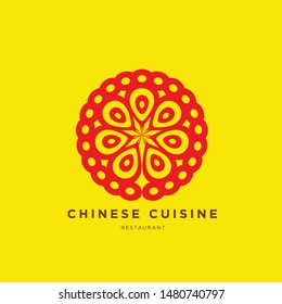 Red Flower Logo Design For Chinese Restaurant