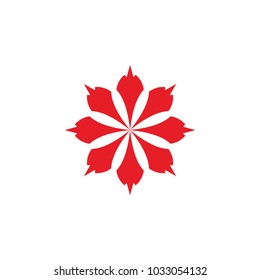 Red Flower logo design vector