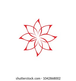 Red flower logo design vector