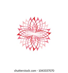Red Flower logo design vector