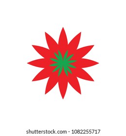 Red Flower logo design vector