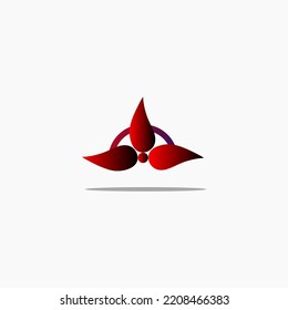 Red Flower Logo Vector Design