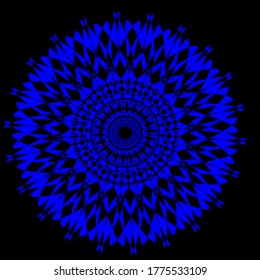 red flower mandala with forty-four petals and five layers of circles.Simple Mandala Shape for Coloring. Vector Mandala. Floral. Flower. Oriental. Book Page. Outline.