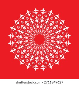 Red Flower Mandala pattern designs