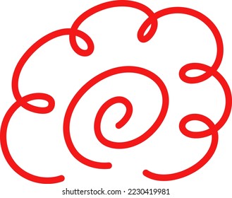 Red flower mark isolated vector illustration.