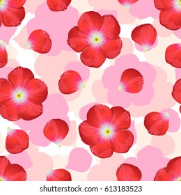 Red flower on seamless background.