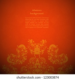 Red flower ornament/ Background