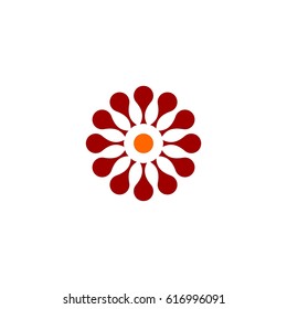 Red Flower Ornament Logo Template Illustration Design. Vector EPS 10.