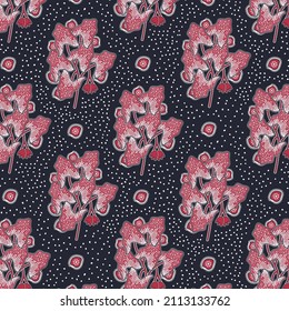 Red Flower Pattern. Indonesian Batik ethnic pattern design for background. Batik Sekar Tirta Banjarnegara