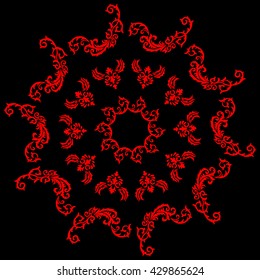 Red flower pattern tattoo