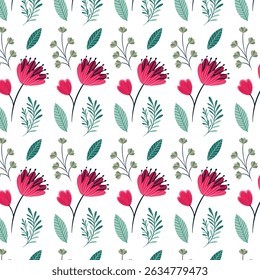 red flower pattern texture illustration vector artwork for dress design wallpaper art 