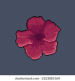 red flower in pixel art style