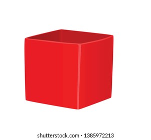 Red flower pot. vector illustration