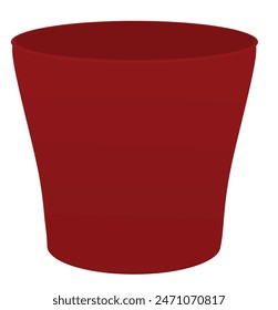 Red flower pot. vector illustration