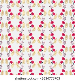red flower print pattern wallpaper vector illustration design , texture , wall art, wallpaper for room and dress 