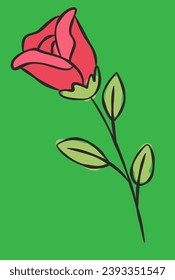 red flower rose vector illustration