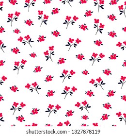 Red flower seamless pattern