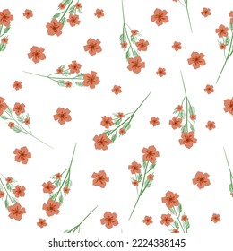 red flower seamless pattern background